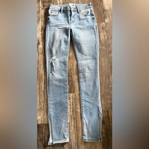 Fashion Nova Light Blue Distressed Skinny Jeans